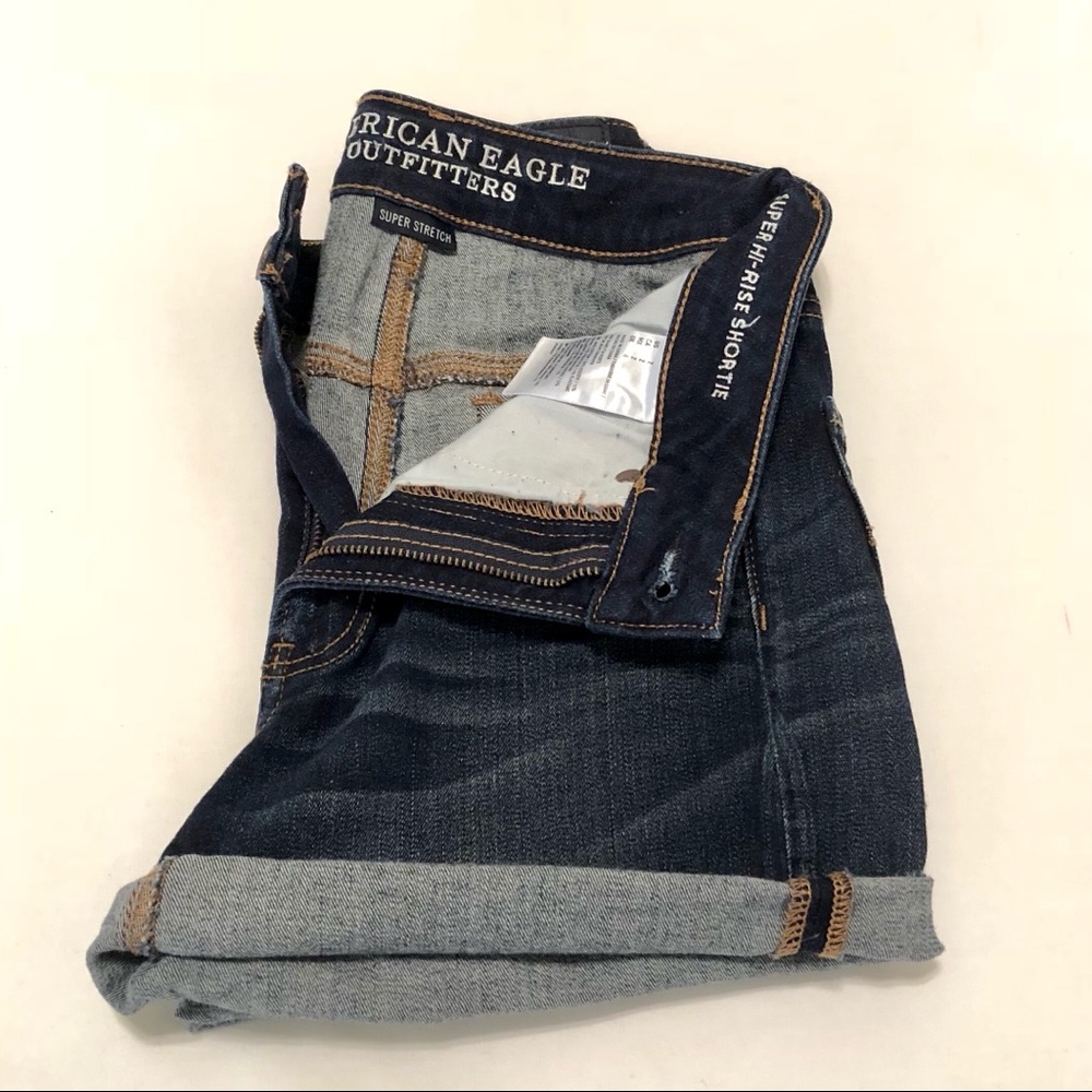 American Eagle Dark Denim HiRise Shortie